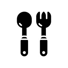 spoon and fork icon in glyph style. vector illustration for graphic design, website, UI isolated on white background. EPS 10