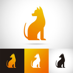 Silhouette of dog logo design set