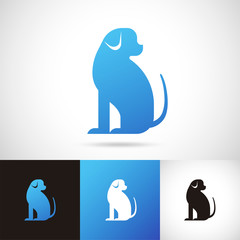 Silhouette of dog logo design set