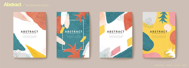 Abstract colorful flyer set - obrazy, fototapety, plakaty