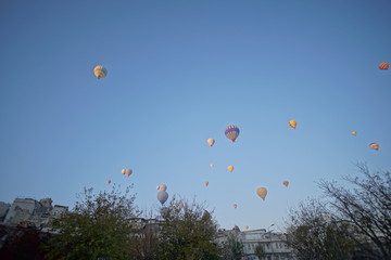 The great tourist attraction of Cappadocia - balloon flight. Cappadocia is known around the world as one of the best places to fly with hot air balloons. Goreme, Cappadocia, Turkey