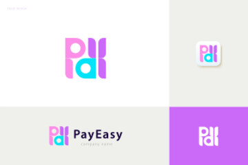 Pay easy logo set - obrazy, fototapety, plakaty