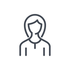 Businesswoman line icon. Woman Avatar vector outline sign.