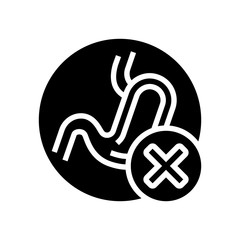 food indigestion stomach problem glyph icon vector. food indigestion stomach problem sign. isolated contour symbol black illustration