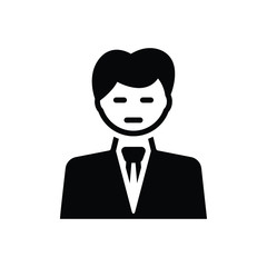 Black solid  icon for professor