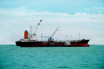 A large ship carrying goods