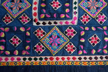 Colorful embroidery pattern from Chinese ethnic minority