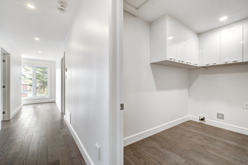 New big luxury modern house in Montreal's suburb partially furnished with backyard, empty rooms, closets, basement and garage