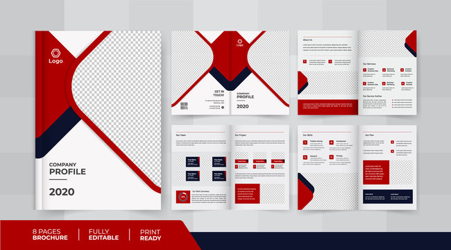 8 Pages modern corporate business brochure design use for presentations and multi-purpose design