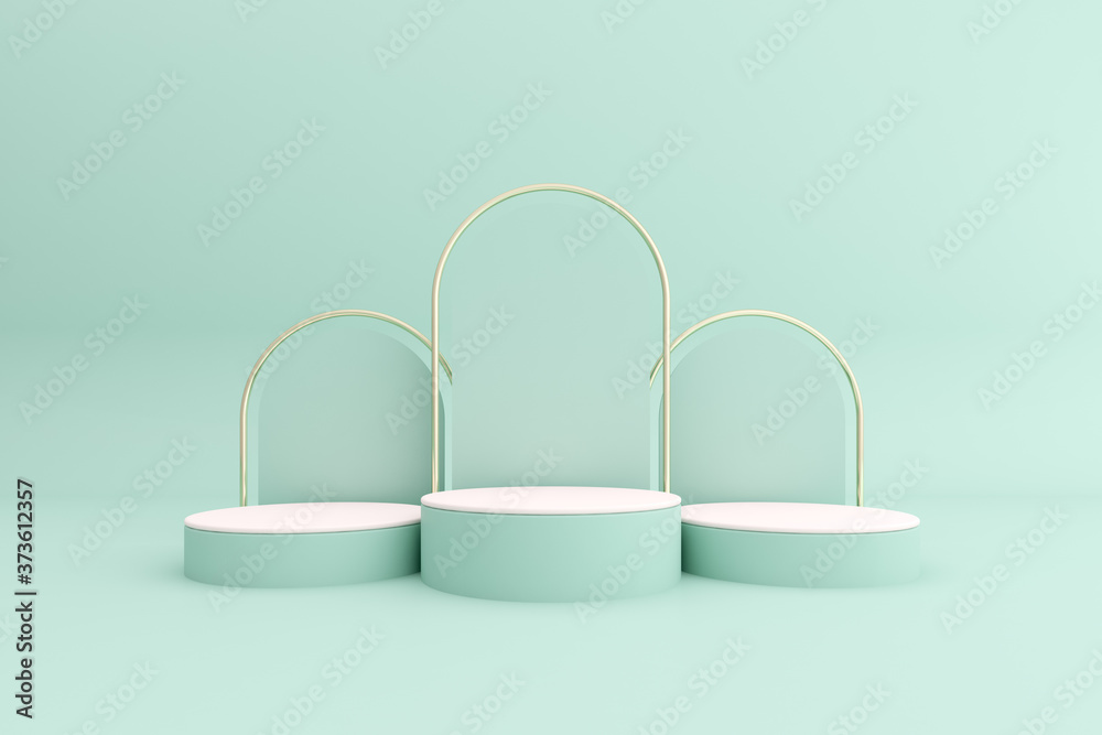 Aufkleber 3d render of abstract geometry podium for product presentation.