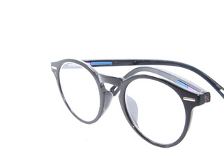 Myopia glasses on a white background shot in a studio in my house