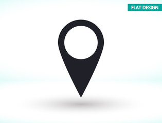 Map pin vector icon , lorem ipsum Flat design