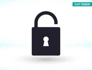 Lock vector icon , lorem ipsum Flat design
