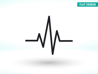 Heartbeat icon , lorem ipsum Flat design