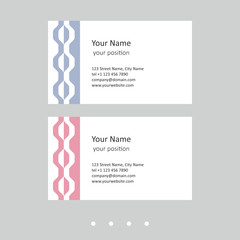 Business card template. Attractive chains in two color schemes.