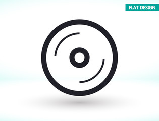 Disk vector icon , lorem ipsum Flat design