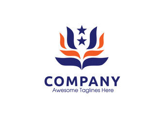 abstract Wings and star Logo design vector template