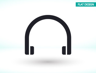 Headphones vector icon , lorem ipsum Flat design