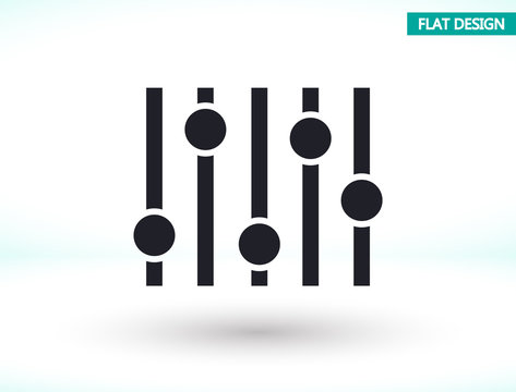 Settings music vector icon , lorem ipsum Flat design