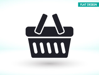 Basket vector icon , lorem ipsum Flat design