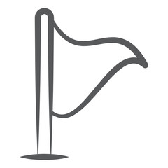 
Icon of destination flag, linear vector 
