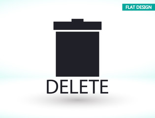 Trash vector icon , lorem ipsum Flat design
