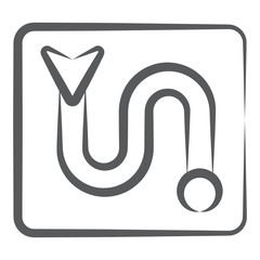 
Map route icon style, map location line vector 
