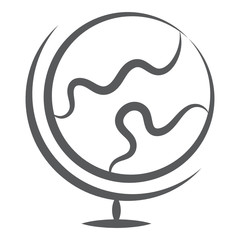 
Table globe icon in editable line style, office globe
