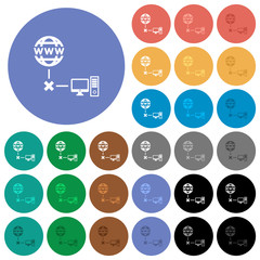 Offline computer round flat multi colored icons