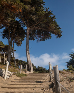 Sandy Steps On Beach In San Francisco