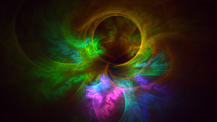 3D rendering abstract multicolor fractal light background