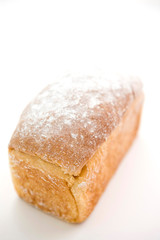 bread loaf on white background