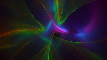 3D rendering abstract multicolor fractal light background