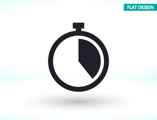 Stopwatch vector icon , lorem ipsum Flat design