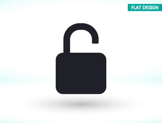 lock symbol on gray background , lorem ipsum Flat design