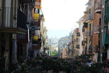 Fototapeta na wymiar Callejuelas en Barcelona.