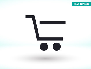 icon- cart shopping , lorem ipsum Flat design