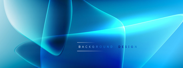 Vector abstract background - liquid bubble shapes on fluid gradient with shadows and light effects. Shiny design template for text