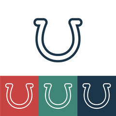 Linear vector icon with horseshoe