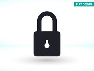 Lock vector icon , lorem ipsum Flat design