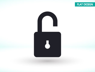 Lock vector icon , lorem ipsum Flat design