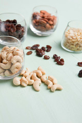 various nuts in bottle