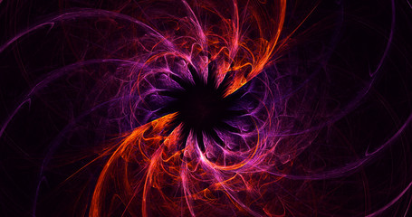 3D rendering abstract multicolor fractal light background