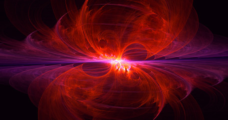 3D rendering abstract multicolor fractal light background
