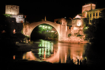 Mostar Bridge - Bosnia and Herzegovina - Night scene
