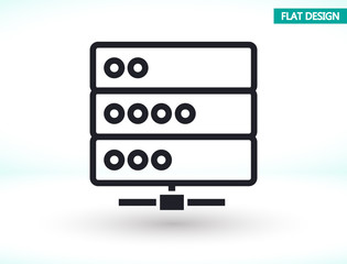Server vector icon , lorem ipsum Flat design
