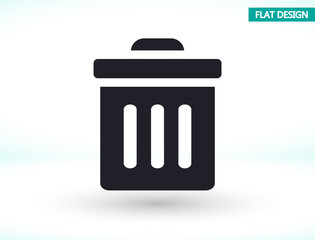 Trash vector icon , lorem ipsum Flat design