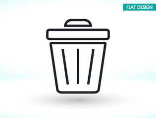 Trash vector icon , lorem ipsum Flat design