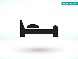 Bed vector icon , lorem ipsum Flat design