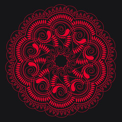 Mandala, Flower mehendi design.Ethnic ornament, Vintage decorative elements. Folk traditional spiritual design. Islam, Arabic, Indian, moroccan, Spain, floral ornament design vector.